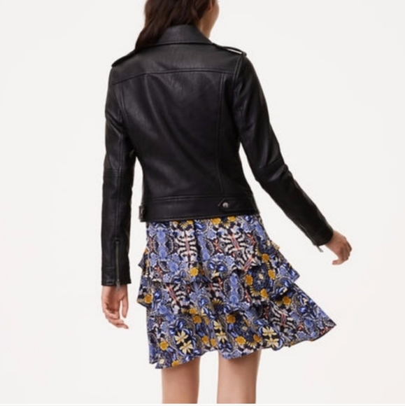 NWT Loft Faux Vegan Leather Moto Jacket - Picture 3 of 11